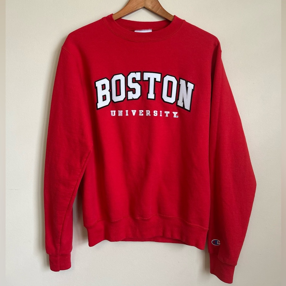 Boston University Vintage 90's Champion Size Small Red Sweatshirt!